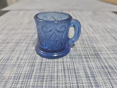 EAPG Campbell Jones Grape & Festoon with Shield Cobalt Blue Child’s Toy Mug 1876
