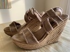 STEVE MADDEN Women Ladies  Beige Strappy Wedge Heel Shoes Size 7.5M — photo 1