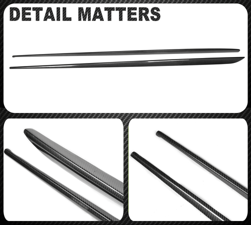 Fit For Jaguar XE Sedan 2015-2017 REAL CARBON Side Skirts Extension Lip Spoiler - Picture 12 of 12