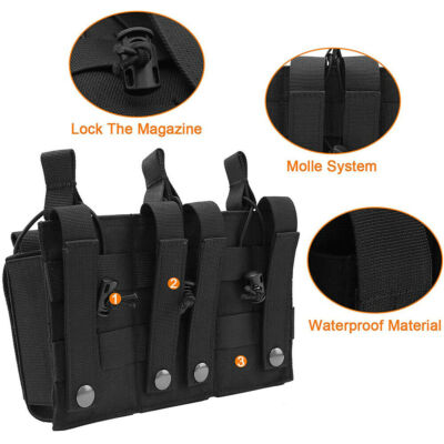 Tactical Molle Triple Magazine Pouch – 5.56 / .223 Rifle Mag Holder – Close Holster Style