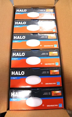 Box of 6 HALO SMD4R6927WH 4-Inch, Round, White, LED Surface Mount Downlight, New - Image 1 of 4