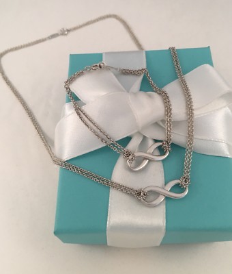 Rubedo Tiffany Blue Infinity Necklace Tiffany Co Silver Double