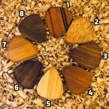 Handmade Wooden Guitar Pick Plectrum: 73 Different Domestic & Exotic Woods
