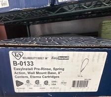 T&S B-0133 EasyInstall 8" Wall Mount 12" Add On Faucet Pre-Rinse Unit - Silver