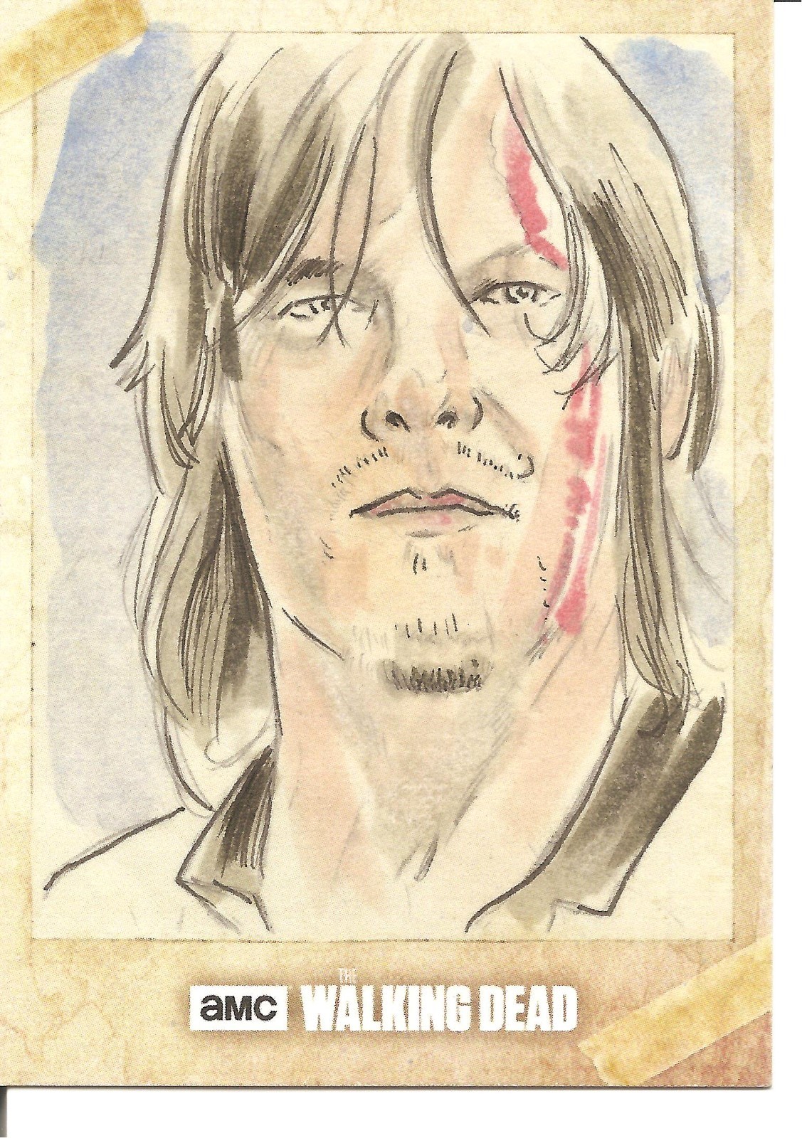Walking Dead Season 6 Daryl Sketch Trading Card by Alex Iniguez - One ...