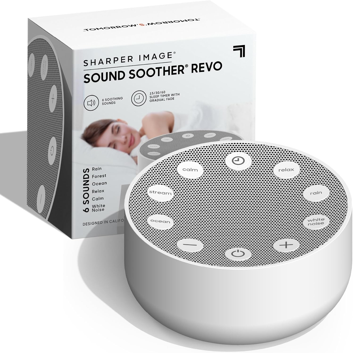 Sharper Image Sleep Therapy Sound Soother White Noise Machine 6 Nature Sounds - Image 2