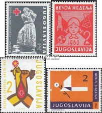 Yougoslavie Z24,Z25,Z26A,Z27 (édition complète) neuf 1960/61  timbre surtaxe obl