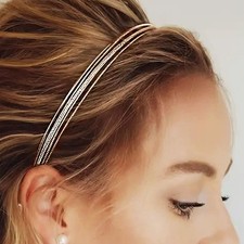 Gold Layered Thin Metal Headband for Women Fashion Hair Accessory Minimalist