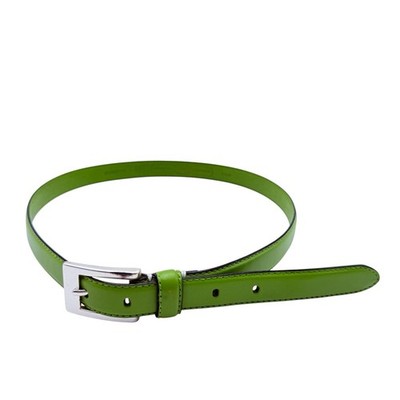 Fossil Women's Green Leather Belt Thin Glazed Lime Size 33 
