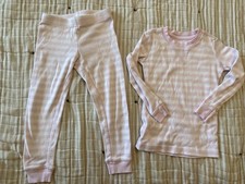 Toddler Girl 2-piece Pajama Set Primary Size 2-3 Snug Fit Pink White Stripes
