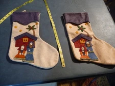 Homemade  The Holy Family Felt Stocking Mary Jesus Joseph simple glue
