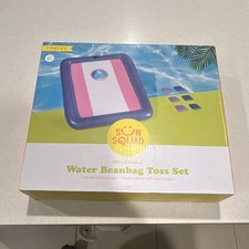 Sun Squad Inflatable Water Beanbag Toss Set, 7-Piece Pink/Blue Multicolor