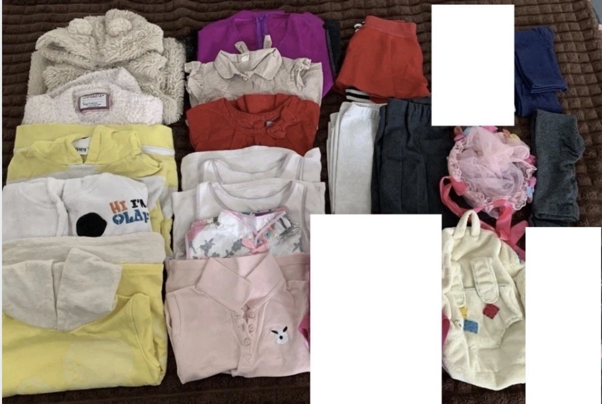 Girls clothing bundle, bodywarmer shirts jumpers backpack legging,size: 3-4years