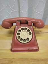 Dial 'O Phone Antique Toy Rotary Phone Faded Red No Chord