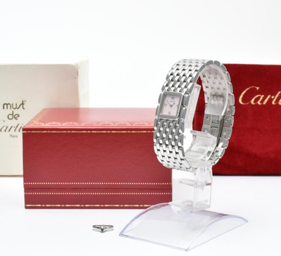 【For Repair/Excellent】 CARTIER PANTHERE Ryuban W61003T9 Pink shell Dial JAPAN