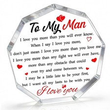 Valentines Day Gifts for Him To My Man Acrylic Plaque Gifts for Husband from ...