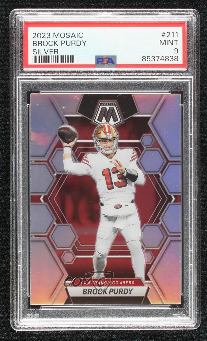2023 Panini Mosaic Silver Prizm Brock Purdy #211 PSA 9 MINT 0xu5