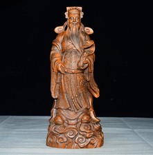 Exquisite Small Leaf Boxwood God of Wealth Ornament