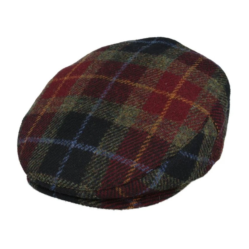 Gladwin Bond Harris Check Tweed Wool Flat Cap Classic Vintage Hat for Men