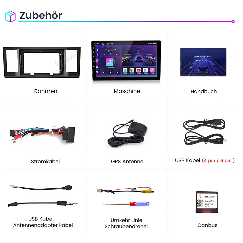 2+64G Carplay Android14 Autoradio GPS Navi WIFI FM Für VW Caravelle VI 2015-2020 - Bild 4 von 4