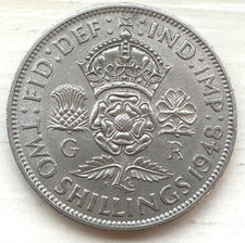 1948 GREAT BRITAIN 2 SHILLINGS FLORIN COIN  KING GEORGE VI