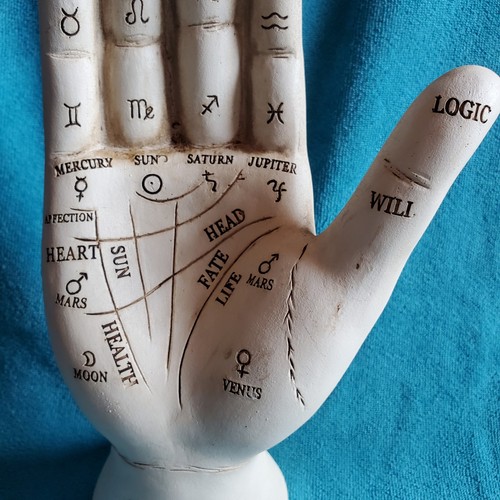 Psychic Fortune Teller Chirology Palmistry Hand Palm Figurine Astrology - Picture 4 of 8