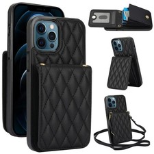 YM015 Umhängetasche für iPhone 12 Pro Max mit Rautenmuster und Schutz