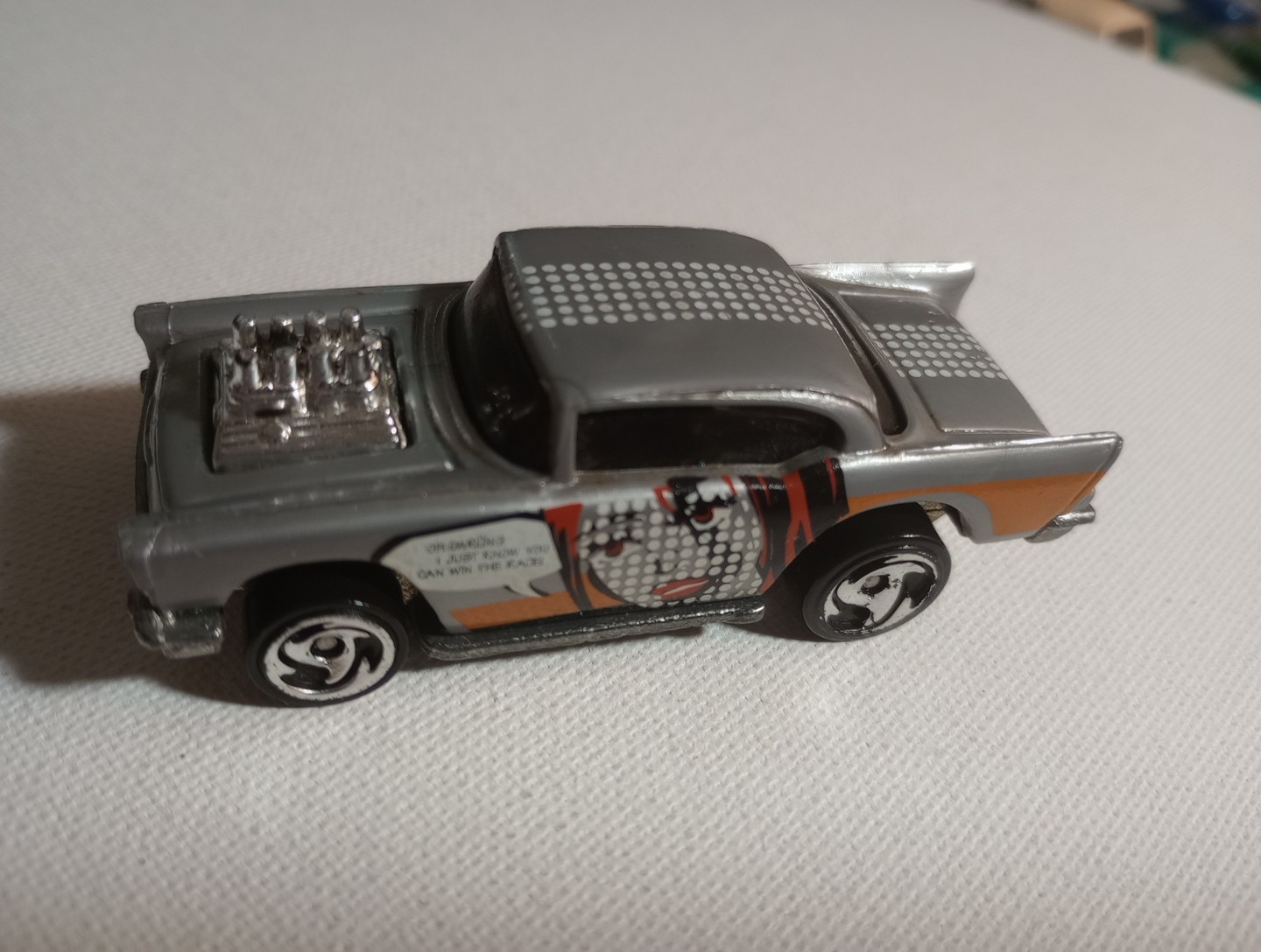 1976 Hotwheels '57 Chevy Bel Air Silver Chrome Razor Wheels 