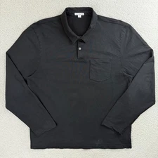 Standard James Perse Polo Shirt Mens 4 / Extra Large XL Black Long Sleeve Jersey