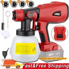1000ML Cordless High Pressure Spray Gun Paint Sprayer For Milwaukee 18V Battery