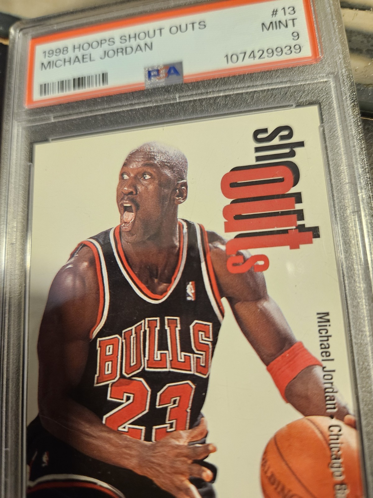 1998 Hoops Shout Outs Michael Jordan PSA 9! MJ Greatest Ever! view 3