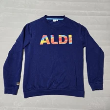 2024 Aldi Gear Unisex Pullover Medium Navy/ Blue Crew Neck Sweatshirt