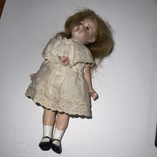 Antique German Bisque Head Doll with 5 Piece Composition Body 6.5"
