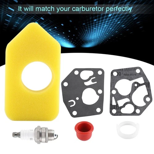 Carburetor Diaphragm Gasket Air Filter Spark Plug Kit for Briggs & Stratton