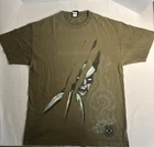 VTG Marvel Mad Engine X-Men Wolverine Claws Olive Green T-Shirt- Size L