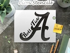 Alabama Roll Tide Wall Art Stencil for College Football Fans - StencilAir