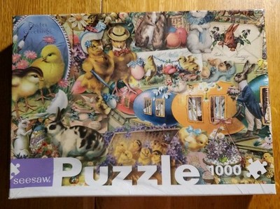 Seesaw Spring Easter Wishes 1000 Pieces Jigsaw Puzzle Rabbit Chicks Bunnies