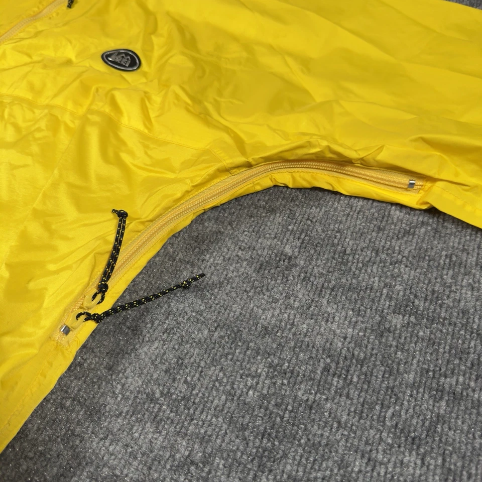 Chaqueta REI De Colección Grande Amarilla Reflectante Embalable Pit Cremalleras Puño Pestañas Caminata Usada en Excelente Condición Foto 3 de 4