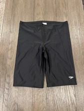 Mens Speedo Power Flex Black Spandex Jammers Compression Shorts 36 swimsuit