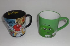 M&M Green Mug, “Eat Your Heart Out, Darling” & Vegas Coffee Mug lot Cup