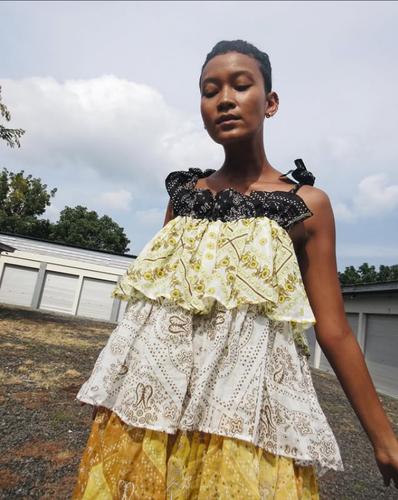 Innika Choo Dress One Size Layered Frill Mini Helda Klos Bandita Mix As New - Picture 2 of 9