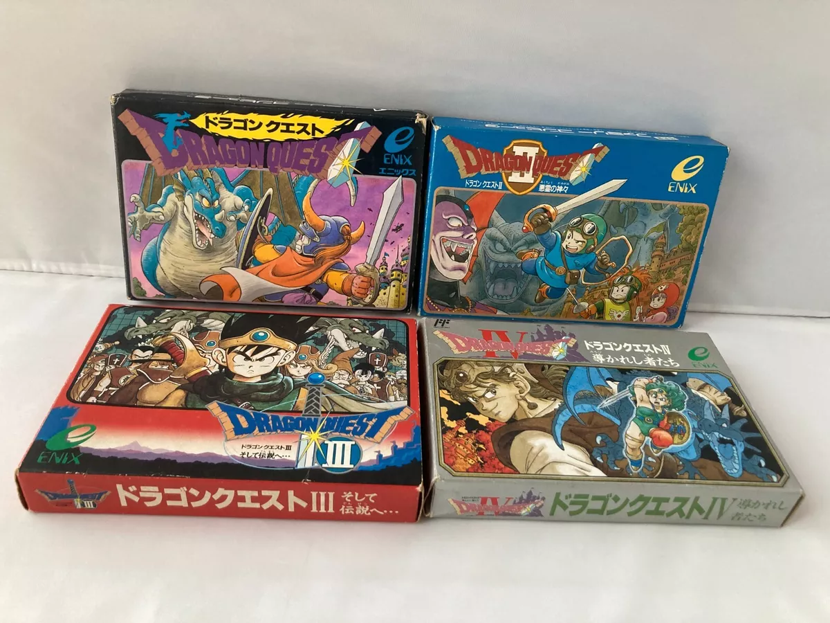 Dragon Quest 1 2 3 4 I II III IV Warrior Nintendo Famicom FC NES NTSC-J  Japan