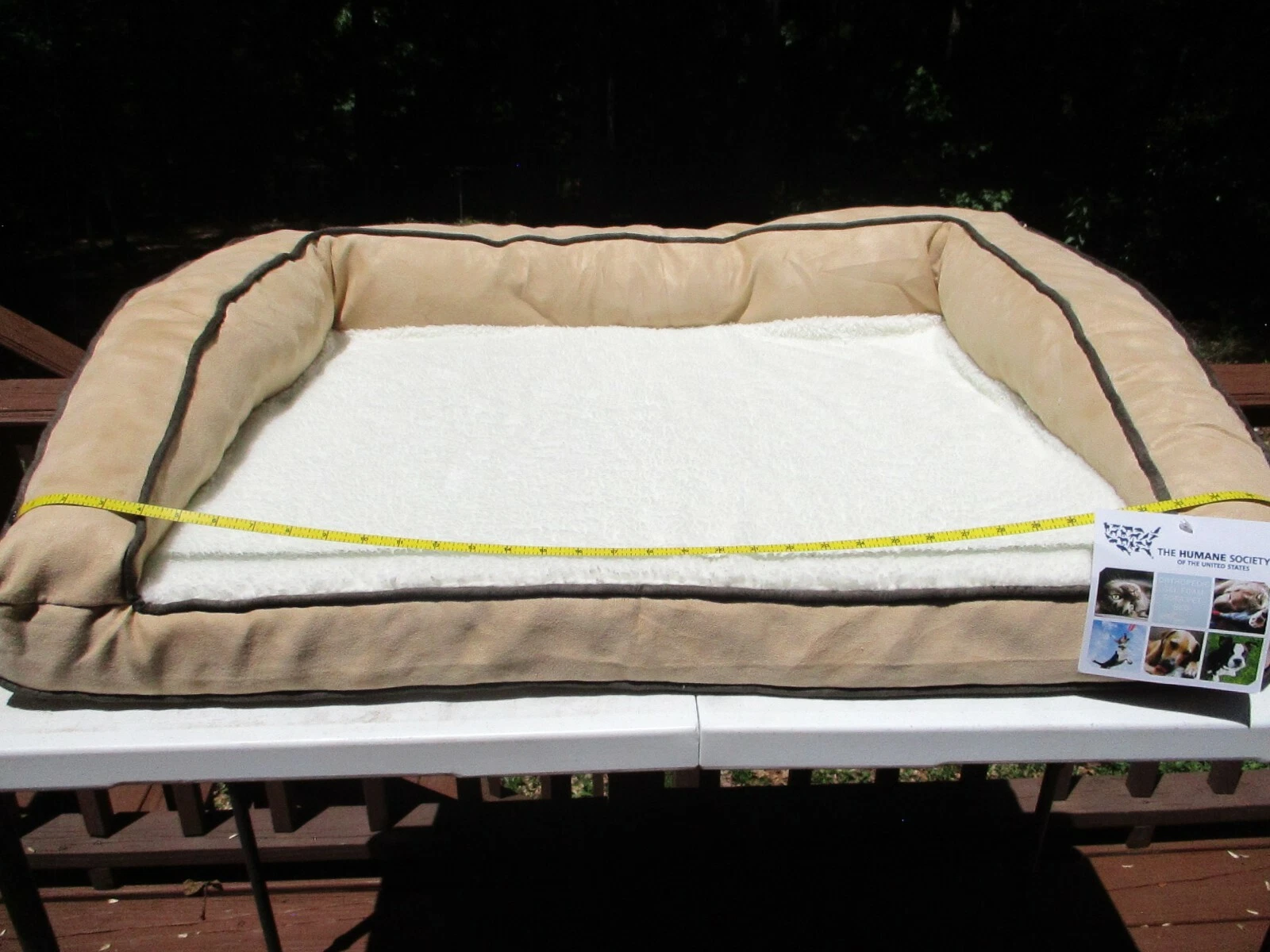 Orthopedic Gel Foam Plush Pet Bed for Dogs or Cats 38" x 28" Tan