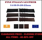 Genuine Italian Leather Fine Lizard Grain Band Strap 14mm 16mm 18mm 20mm 22mm
