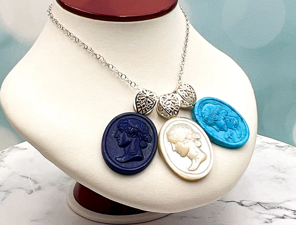 Colgante camafeo de piedras preciosas 925SS Tagliamonte Designs (1800,1801,1802)*Ceres*Reg. $175 Foto 3 de 4