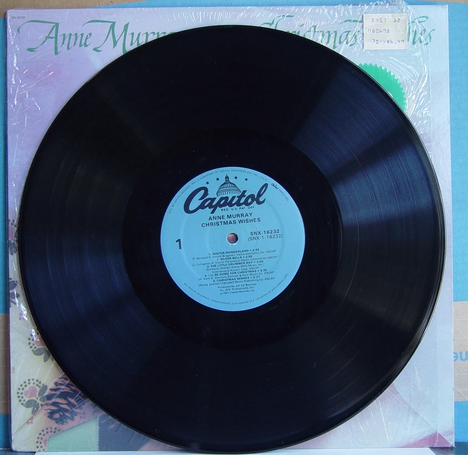 Vintage LP: Anne Murray Christmas Wishes - 1981 Capitol NEAR MINT in Shrink Wrap - Image 3 of 4