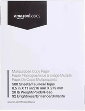 Multipurpose Copy Printer Paper, 8.5 X 11 Inches, 20 Lb, 1 Ream, 500 Sheets, 92 