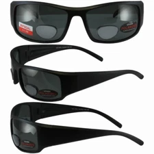 Global Vision BIFOCAL1 1.5  Bifocal SMOKE Polarized LENS Sunglasses BLACK FRAME