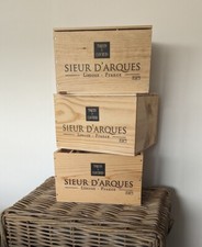 3er Set leere WEINKISTEN Holzkisten Dekokisten Regalkisten Toques&Clocher France