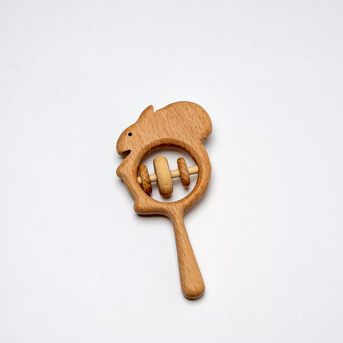 Organic Wooden Rattle toy Squirrel eBay